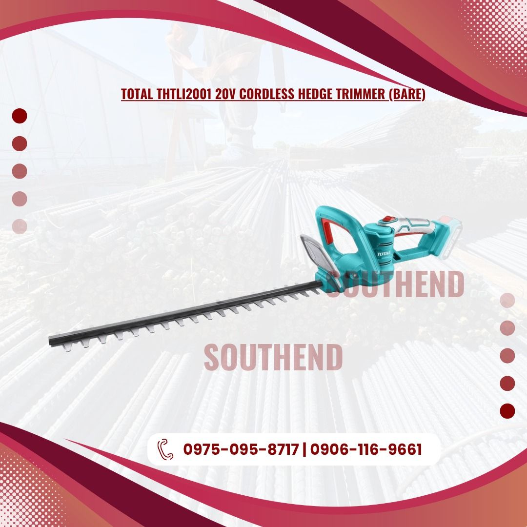 TOTAL THTLI2001 20V CORDLESS HEDGE TRIMMER (BARE) (Category: Everything Else Others) located in Caloocan City. Submitted by jepoy_southendconstruction (Listing ID 1449605132, Image 1). Description: 𝕆ℕ 𝕊𝕋𝕆ℂ𝕂 – ℍ𝕚𝕘𝕙-ℚ𝕦𝕒𝕝𝕚𝕥𝕪 𝕀𝕟𝕕𝕦𝕤𝕥𝕣𝕚𝕒𝕝 & ℂ𝕠𝕟𝕤𝕥𝕣𝕦𝕔𝕥𝕚𝕠𝕟 𝕄𝕒𝕥𝕖𝕣𝕚𝕒𝕝𝕤 𝕃𝕠𝕠𝕜𝕚𝕟𝕘 𝕗𝕠𝕣 𝕢𝕦𝕒𝕝𝕚𝕥𝕪 𝕔𝕠𝕟𝕤𝕥𝕣𝕦𝕔𝕥𝕚𝕠𝕟 𝕒𝕟𝕕 𝕙𝕒𝕣𝕕𝕨𝕒𝕣𝕖 𝕞𝕒𝕥𝕖𝕣𝕚𝕒𝕝𝕤? 𝕎𝕖 𝕤𝕦𝕡𝕡𝕝𝕪 𝕒 𝕨𝕚𝕕𝕖 𝕣𝕒𝕟𝕘𝕖 �