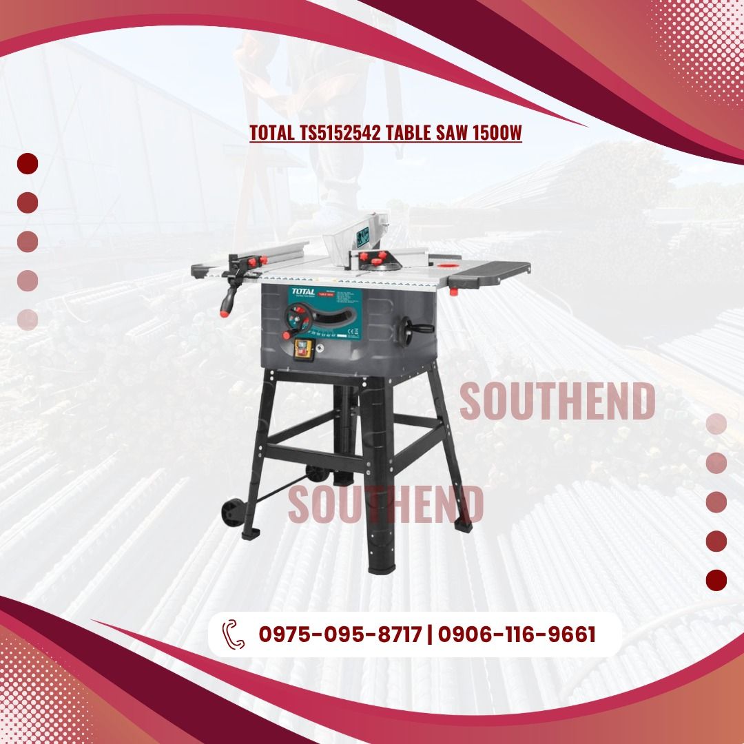TOTAL TS5152542 TABLE SAW 1500W (Category: Everything Else Others) located in Caloocan City. Submitted by jepoy_southendconstruction (Listing ID 1449594001, Image 1). Description: 𝕆ℕ 𝕊𝕋𝕆ℂ𝕂 – ℍ𝕚𝕘𝕙-ℚ𝕦𝕒𝕝𝕚𝕥𝕪 𝕀𝕟𝕕𝕦𝕤𝕥𝕣𝕚𝕒𝕝 & ℂ𝕠𝕟𝕤𝕥𝕣𝕦𝕔𝕥𝕚𝕠𝕟 𝕄𝕒𝕥𝕖𝕣𝕚𝕒𝕝𝕤 𝕃𝕠𝕠𝕜𝕚𝕟𝕘 𝕗𝕠𝕣 𝕢𝕦𝕒𝕝𝕚𝕥𝕪 𝕔𝕠𝕟𝕤𝕥𝕣𝕦𝕔𝕥𝕚𝕠𝕟 𝕒𝕟𝕕 𝕙𝕒𝕣𝕕𝕨𝕒𝕣𝕖 𝕞𝕒𝕥𝕖𝕣𝕚𝕒𝕝𝕤? 𝕎𝕖 𝕤𝕦𝕡𝕡𝕝𝕪 𝕒 𝕨𝕚𝕕𝕖 𝕣𝕒𝕟𝕘𝕖 𝕠𝕗 𝕕𝕦𝕣𝕒𝕓𝕝𝕖