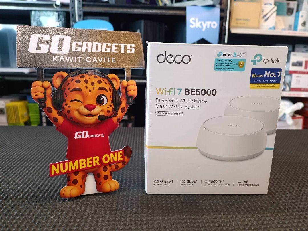 TP-Link Deco Wi-Fi 7 BE5000 Mesh System (Category: Networking) located in Caloocan City. Submitted by kentsalvador31 (Listing ID 1449604767, Image 1). Description: 🚀 WIFI 7 IS HERE! MAS MABILIS PA SA PINAKAMABILIS MONG NDZ! 🚀 Bakit ka magtitiyaga sa buffer kung pwede namang nasa era ka na ng NEXT-GEN internet speeds? Mag-upgrade na sa TP-Link Deco BE25 BE5000 WiFi 7 Dual Band Whole Home Mesh Router (2-PACK)! 🏠✨ Ito na ang pambato mo sa buong b