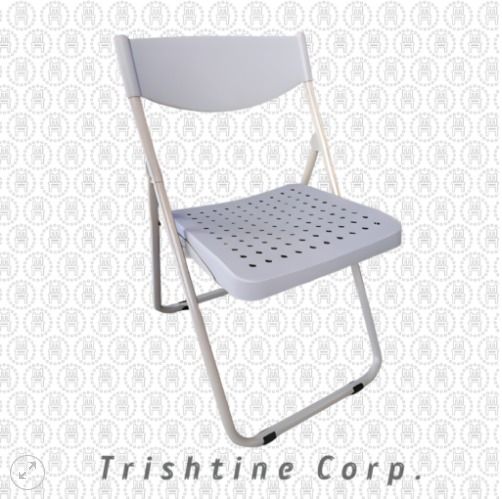 Trishtine Corp. White Folding Chair (Category: Chairs) located in Caloocan City. Submitted by jimkirt.tristine.ph (Listing ID 1449623532, Image 1). Description: - White folding chair by Trishtine Corp. - Features a perforated seat design. - Sturdy white metal frame. - Foldable for convenient storage and transport. - Ideal for events, parties, or any situation needing quick seating. - Simple and functional design..