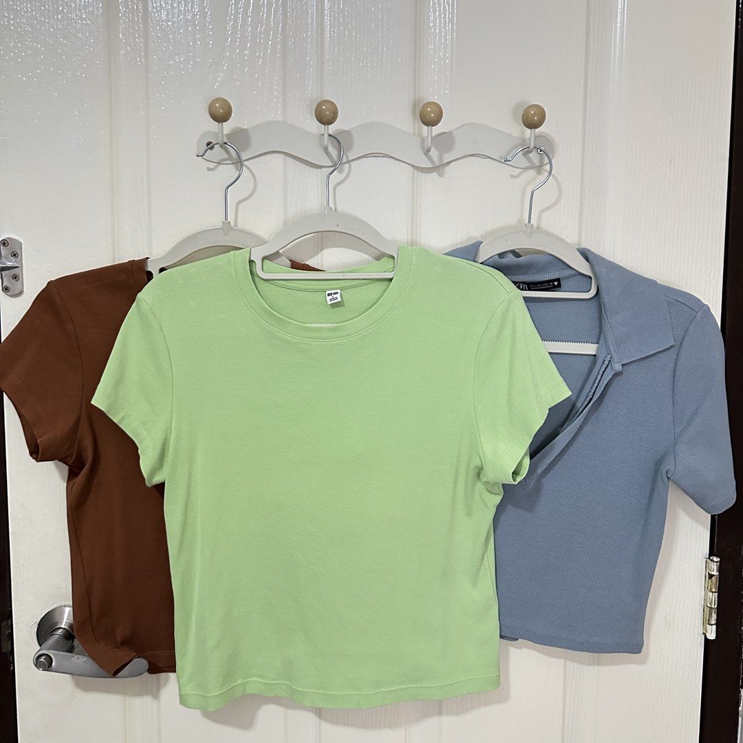 Uniqlo & zara croptop (Category: Blouses) located in Manila. Submitted by secondsnuggle (Listing ID 1449539706, Image 3). Description: Takeall 550 or 220 each .