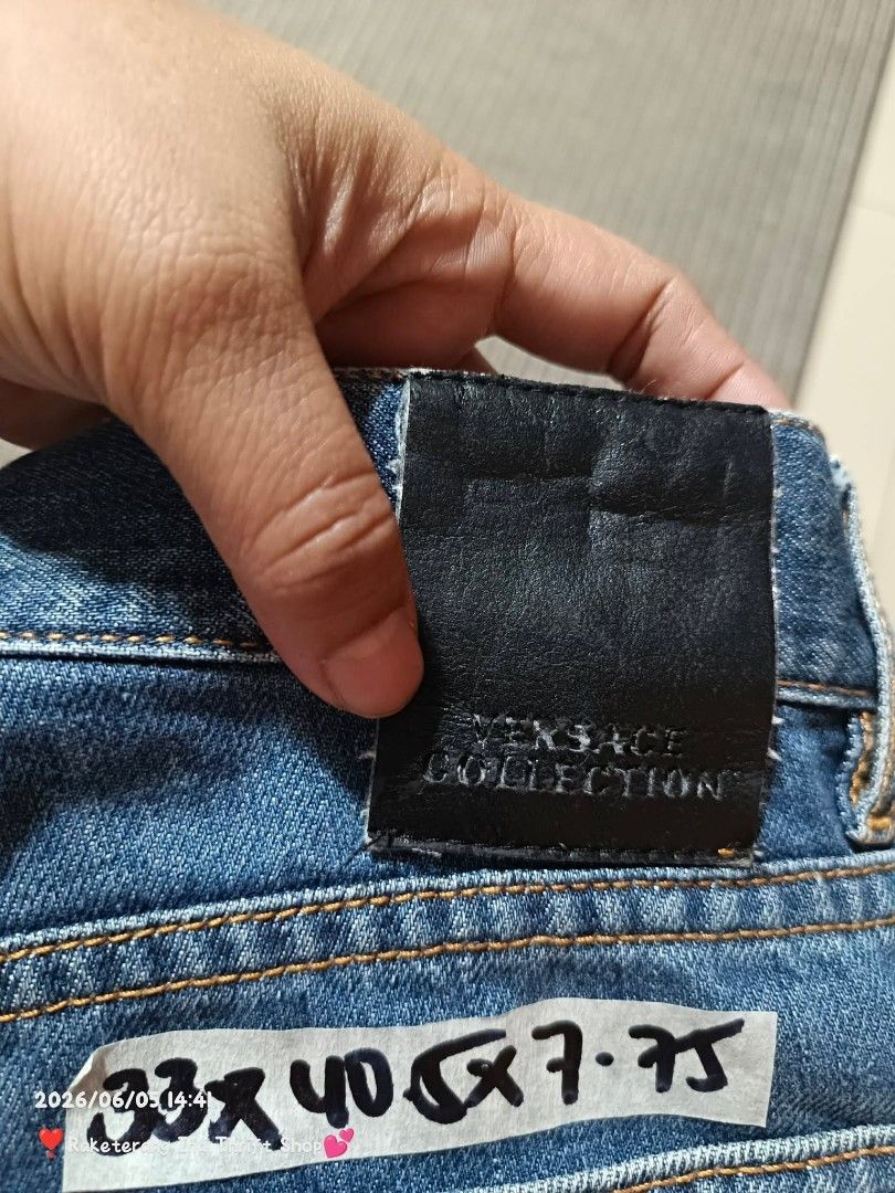 Versace Collection Denim Jeans Size 33 (Category: Jeans) located in Valenzuela. Submitted by AnahThrift (Listing ID 1449543829, Image 1). Description: - Collection Denim Jeans - Fit: Straight Leg - Size: 33 - Origin: Made in Romania - Color: Classic Blue - Style: Perfect for everyday wear - Condition: Please check photos for details.