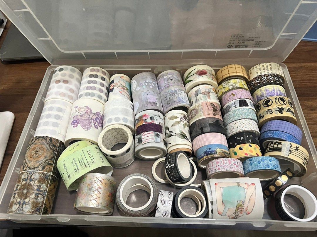 Washi Tapes (Category: Craft Supplies & Tools) located in Manila. Submitted by cheniyeen (Listing ID 1449656635, Image 2). Description: Hi! I’m selling my washi tapes (container included) 50+ tapes, some branded Php 1,500 (negotiable) Rfs: decluttering Location: Manila/Makati Payment: via aub/gcash/cash Delivery: via grab or lalamove or meetup.
