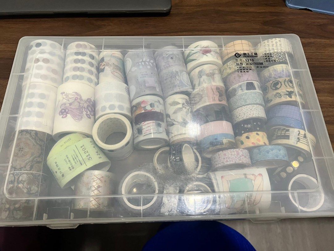 Washi Tapes (Category: Craft Supplies & Tools) located in Manila. Submitted by cheniyeen (Listing ID 1449656635, Image 1). Description: Hi! I’m selling my washi tapes (container included) 50+ tapes, some branded Php 1,500 (negotiable) Rfs: decluttering Location: Manila/Makati Payment: via aub/gcash/cash Delivery: via grab or lalamove or meetup.