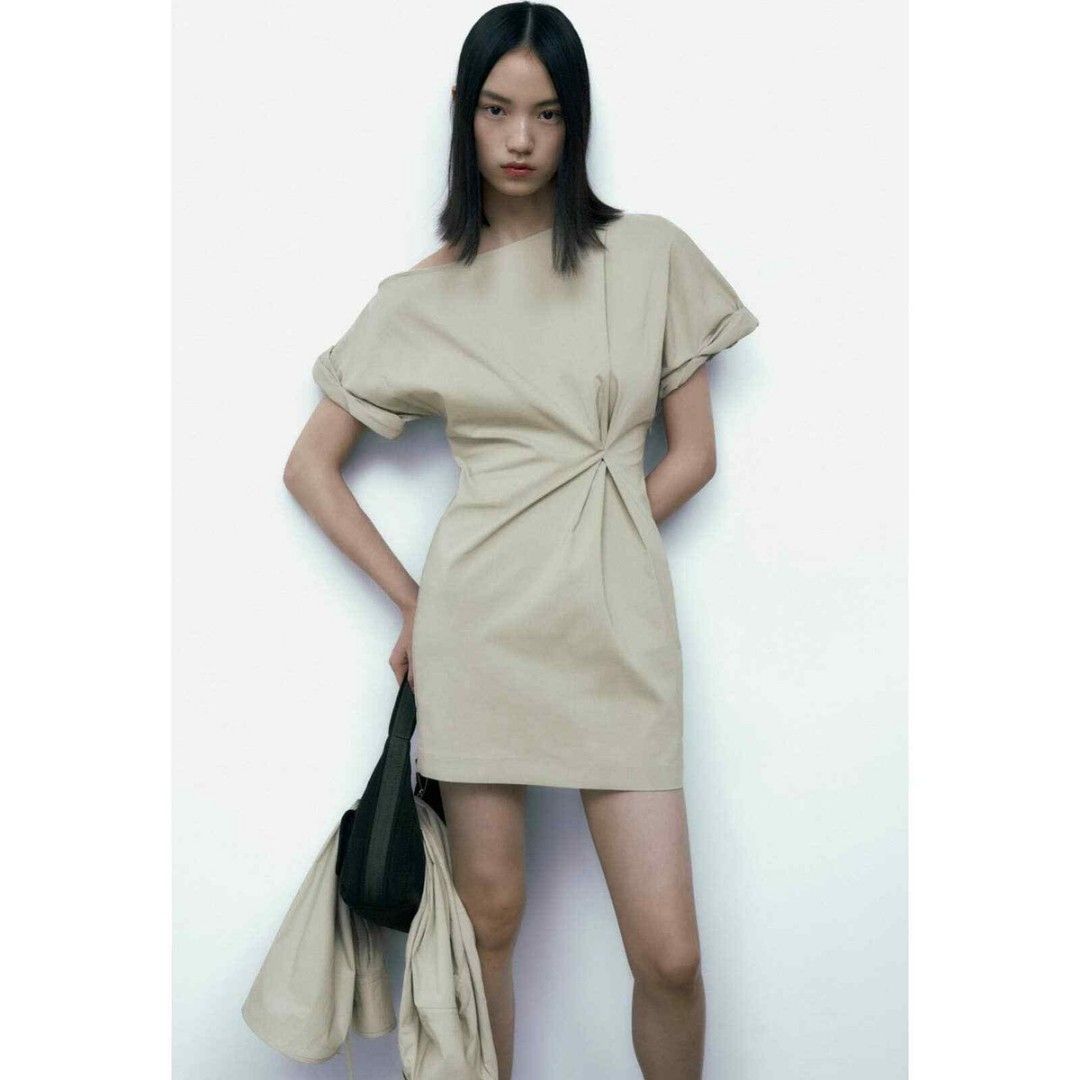 Zara Asymmetrical Dress (Category: Dresses) located in Dagupan City. Submitted by declutteredbyaj (Listing ID 1449607969, Image 1). Description: ‼️Issue‼️The original stitching at the waist (the one that creates the "cinched" look) has come off. Restitch it or wear as is (small-med) - belt not included 🚛 j&t 📍dagupan city, pangasinan 📌 payment first policy 📌MOP: maribank only 📌 strictly no return, no exchange.