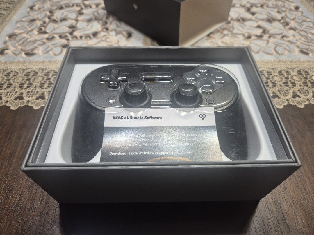 8BitDo SN30 Pro+ Bluetooth controller (Category: Controllers) located in Singapore. Submitted by haha_beans_87 (Listing ID 1449929470, Image 2). Description: [read plz thanks] Note: no charging cable letting it go as I have upgraded to a better controller and the joysticks are not original. Still useable or alternatively can be used as donor parts for repairs of the same controller. contents: - 8Bitdo Sn30 Pro+ controller - Rechargable battery (i