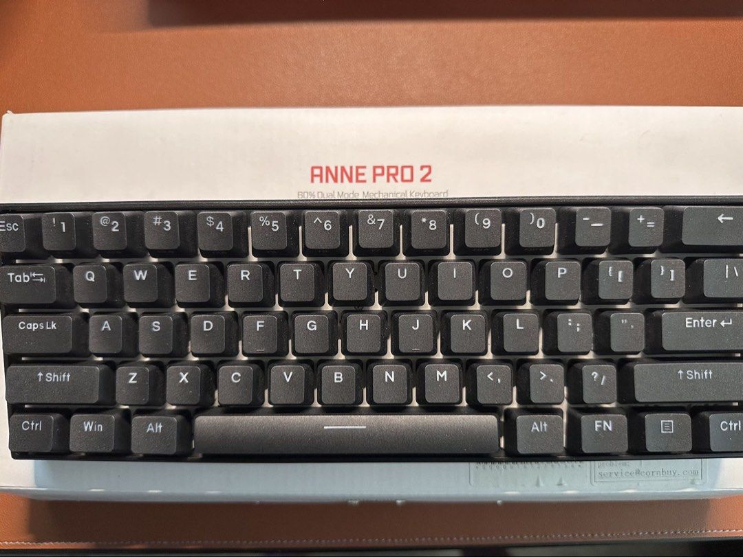 Anne Pro 2 60% Brown Switch Keyboard (Free Keycaps) (Category: Computer Keyboard) located in Pasig City. Submitted by jdn.shop (Listing ID 1449825807, Image 1). Description: 60% Comes with free grey-white keycaps Brown Switch RFS Decluttering.
