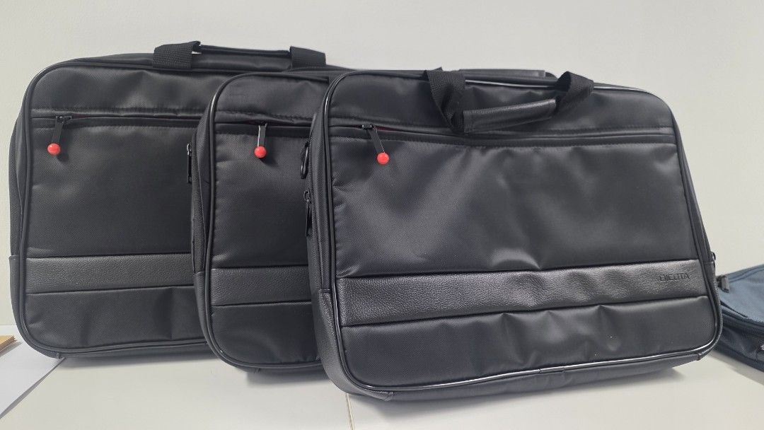 Black Laptop Bag with Red Zipper Pulls