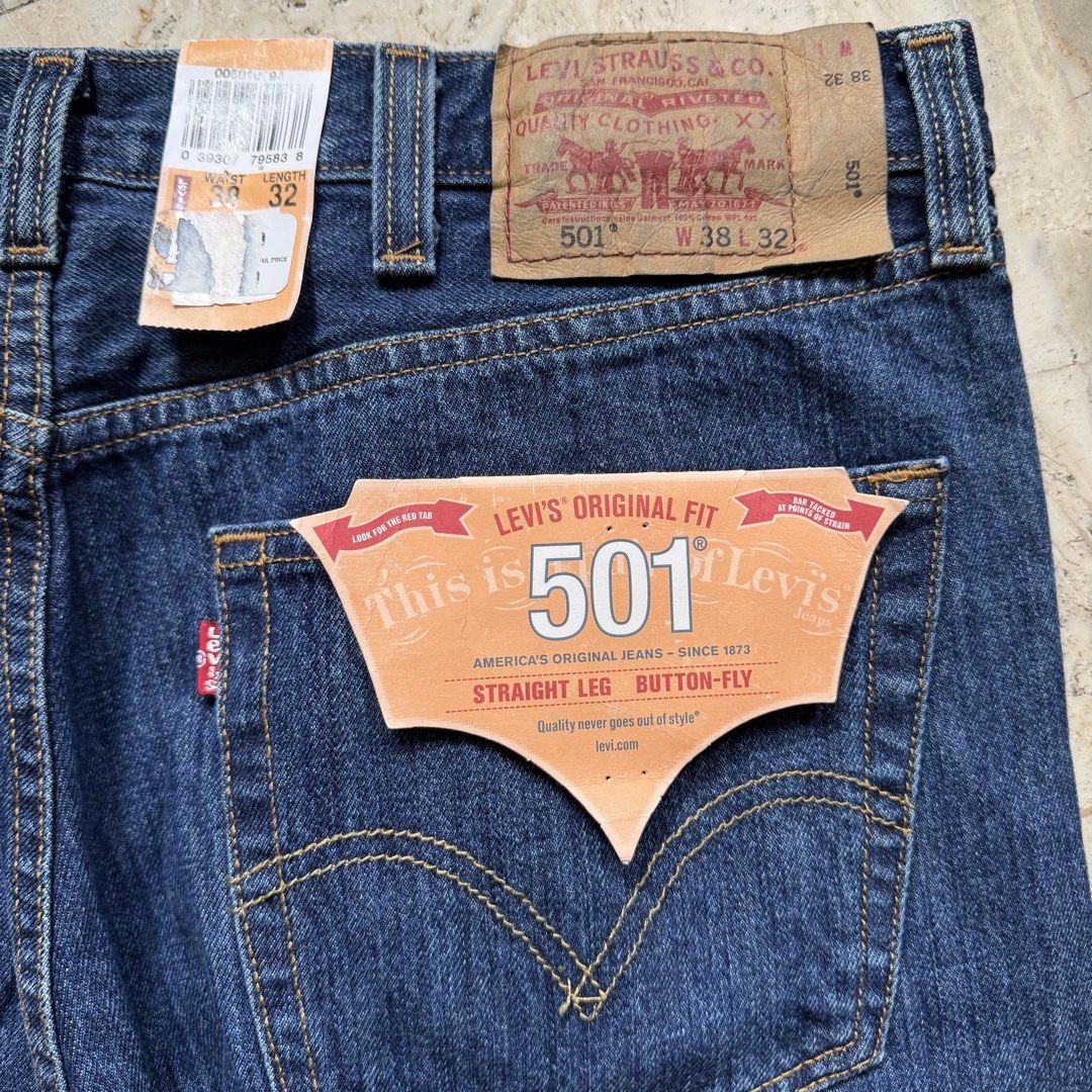 Brandnew Deadstock 90s levis 501 extended patch (Category: Jeans) located in Cavite. Submitted by epiboie (Listing ID 1449913084, Image 3). Description: Deadstock 90s levis 501 extended patch Size 38 42.5 Leg opening 9 Color rate: 9.5/10 excellent condition No issue.