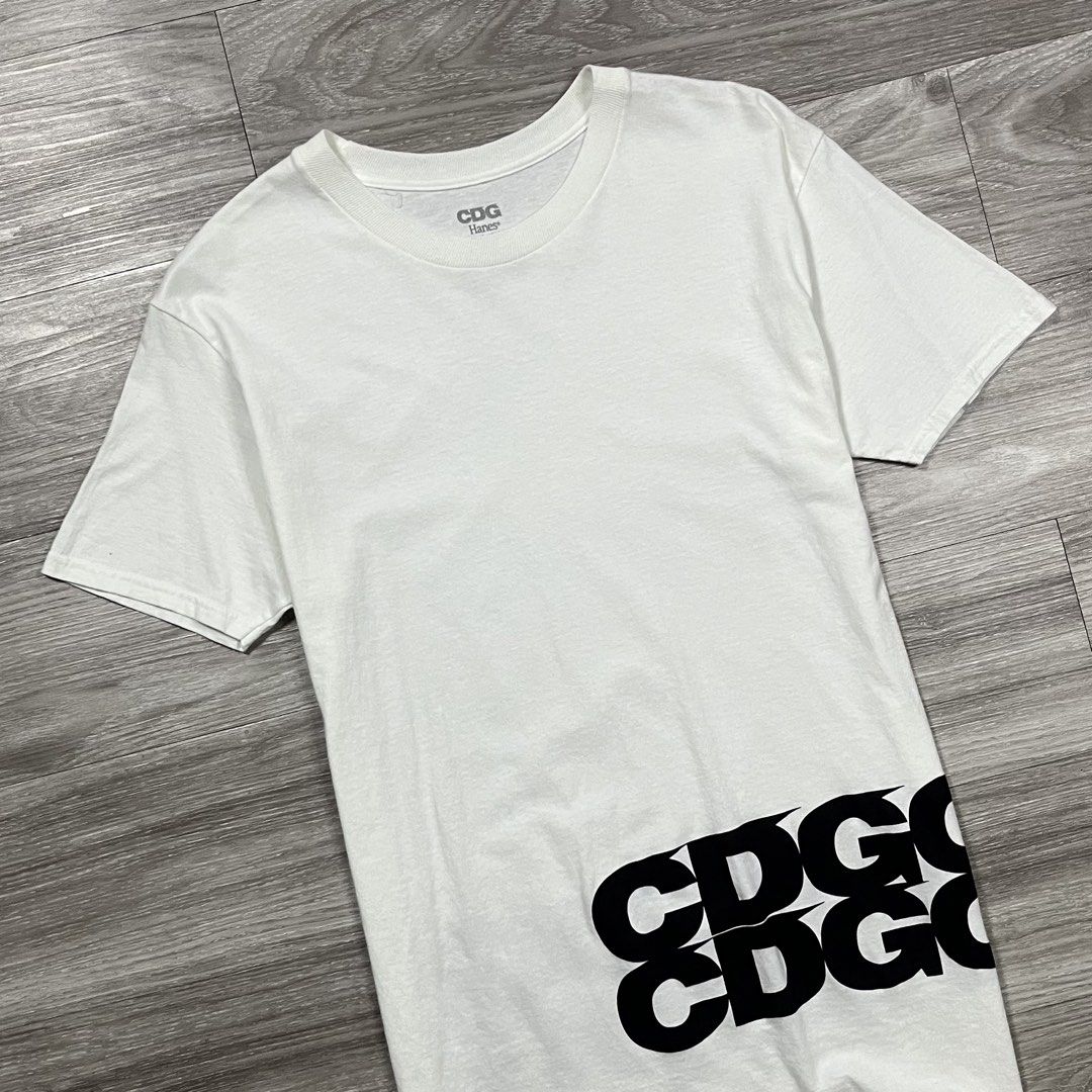 CDG x Hanes T-shirt (Category: Tshirts & Polo Shirts ) located in Cebu City. Submitted by specializedgoodsitem_ (Listing ID 1449840068, Image 3). Description: excellent condition no flaws details posted color may vary due to light 20’ width 28’ length .