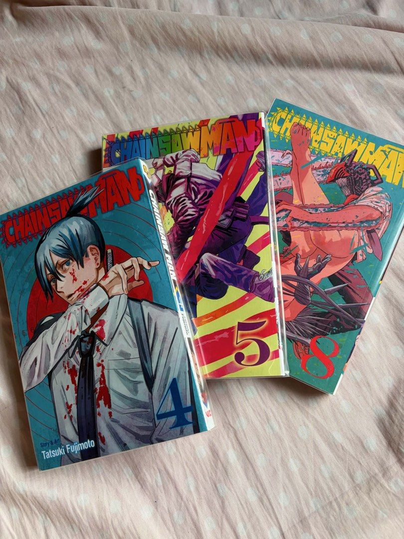 chainsaw man comics manga volume 4, 5, 8 (Category: Comics & Manga) located in San Fernando. Submitted by lauanne (Listing ID 1449871879, Image 1). Description: please read everything!! wts lfb chainsaw man manga WITH comic sleeve already vol 4, 5, 8 tingi ₱250 each + sf second hand so manage expectations (NEVER READ. nakatambak lng s cabinet q ung iba medj brandnew p pero overall condi 8-9/10) rfs: decluttering dm if interested make sure you’re 