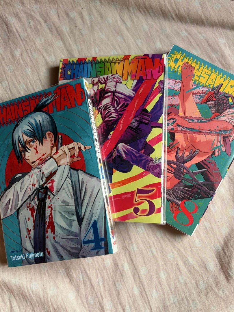 chainsaw man comics manga volume 4, 5, 8 (Category: Comics & Manga) located in San Fernando. Submitted by lauanne (Listing ID 1449871879, Image 2). Description: please read everything!! wts lfb chainsaw man manga WITH comic sleeve already vol 4, 5, 8 tingi ₱250 each + sf second hand so manage expectations (NEVER READ. nakatambak lng s cabinet q ung iba medj brandnew p pero overall condi 8-9/10) rfs: decluttering dm if interested make sure you’re 
