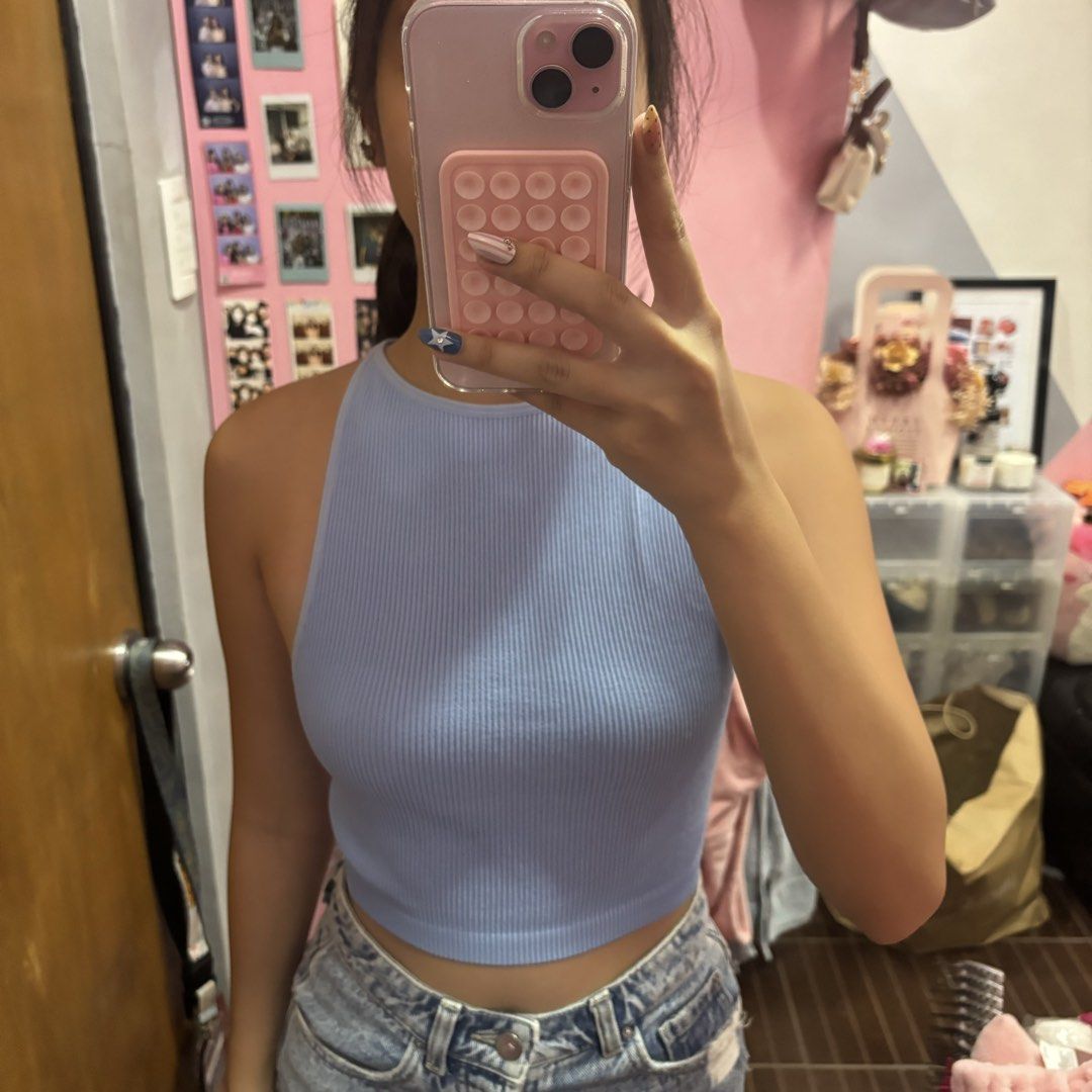 cotton on ribbed light blue tank top (Category: Sleeveless) located in Quezon City. Submitted by jagermasterrr (Listing ID 1449848934, Image 1). Description: also have this in black.
