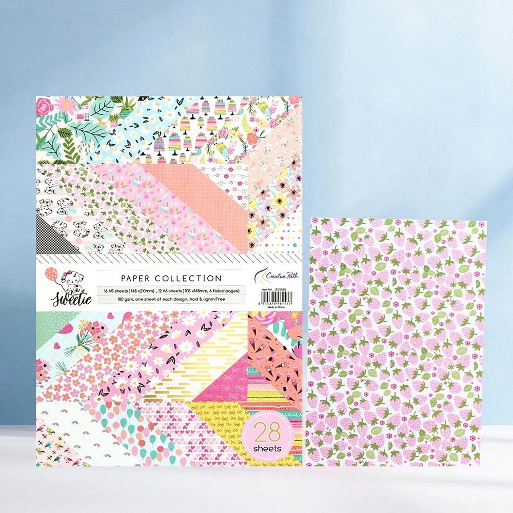 Creative Path A5 & A6 Scrapbooking Pattern Craft Designer Decorative Papers One Side Designs Background Origami Pack 28pcs （分類：其他）位於 Hong Kong。 由 sabriifatmeh5 提交（商品編號 1449835306，圖片 1）。簡介： High-concerned chemical:None Set Type:No Type of Wholesale:No Material:Paper Model Number:803556 Brand Name:The Creative Path Occasion:Gift,Birthday,anniversary,others Origin:Mainland China Design:Sweetie Style:Lovely Material:180gsm offset paper Printing:One s