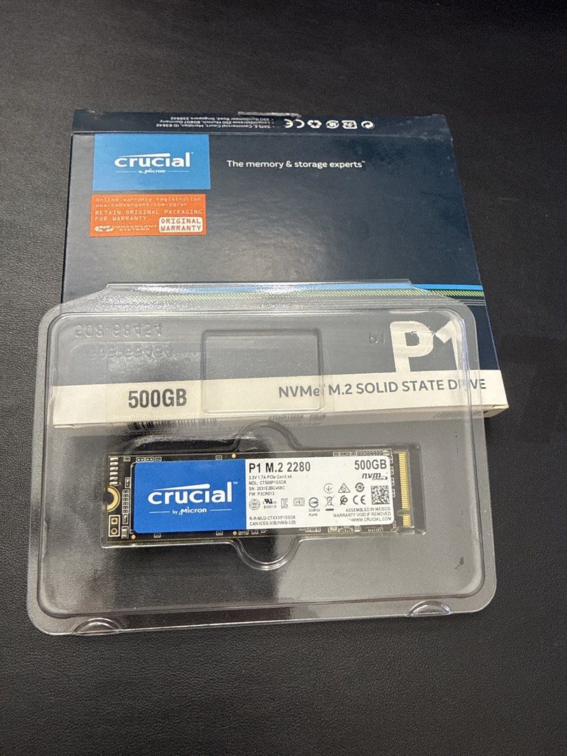 Crucial P1 500GB NVMe M.2 SSD