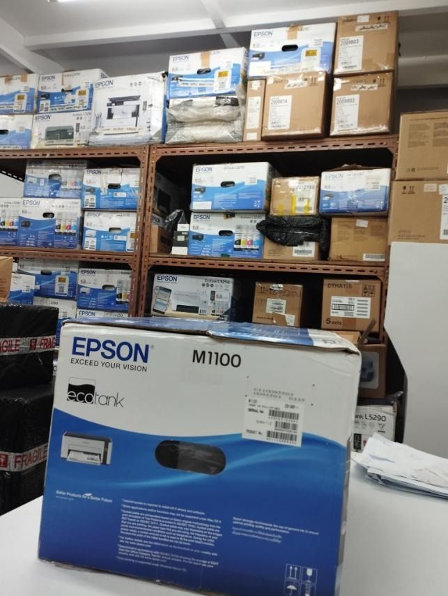Epson M1100 EcoTank Printer (Open and Dented Box) good as new (Category: Printers, Scanners & Copiers) located in Manila. Submitted by quickfire88 (Listing ID 1449810257, Image 3). Description: Efficiency meets economy with the EcoTank monochrome M1100 printer. Taking care of details to meet business needs, look forward to lower costs with bottles that provide an ultra-high page yield of 6,000 pages1 each. Simplify processes with integrated ink t
