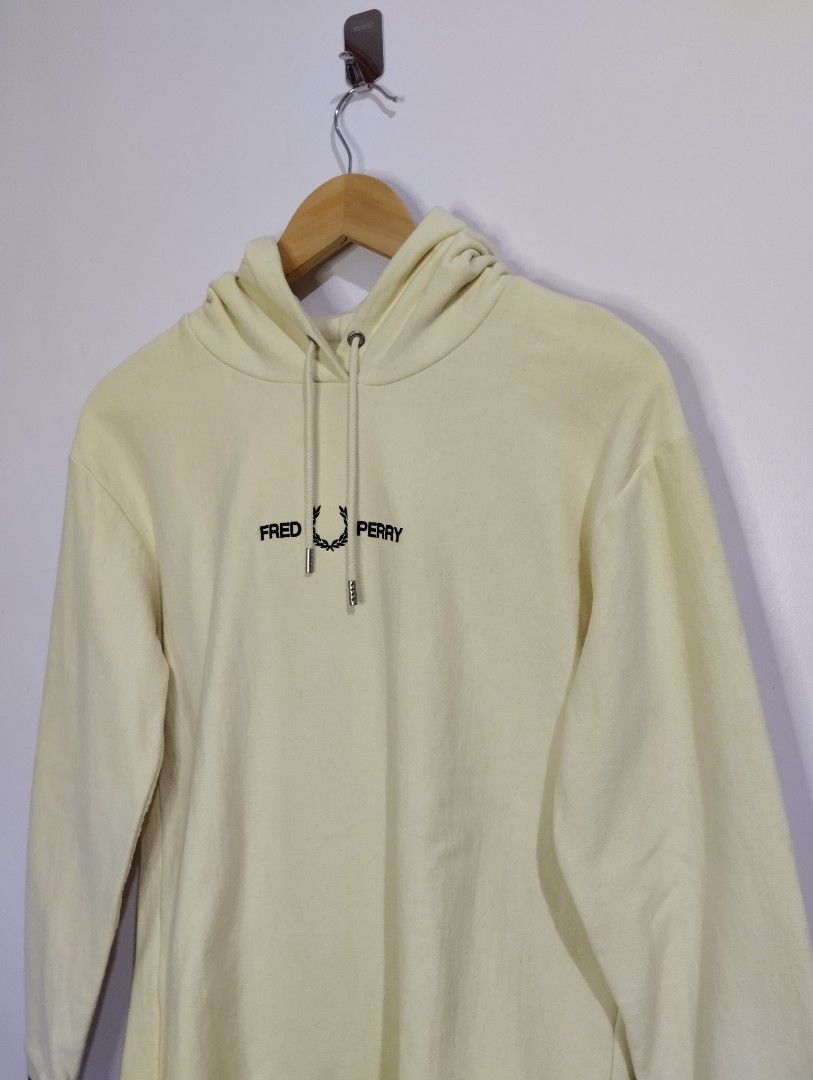 Fred Perry Hoodie (Category: Coats, Jackets and Outerwear) located in Bago City. Submitted by classic_picked_up (Listing ID 1449772370, Image 2). Description: like new issue: multiple black dot stain barely noticeable, parang naging design napo sya. 19 by 25 9.8/10 color rate embroid logo.