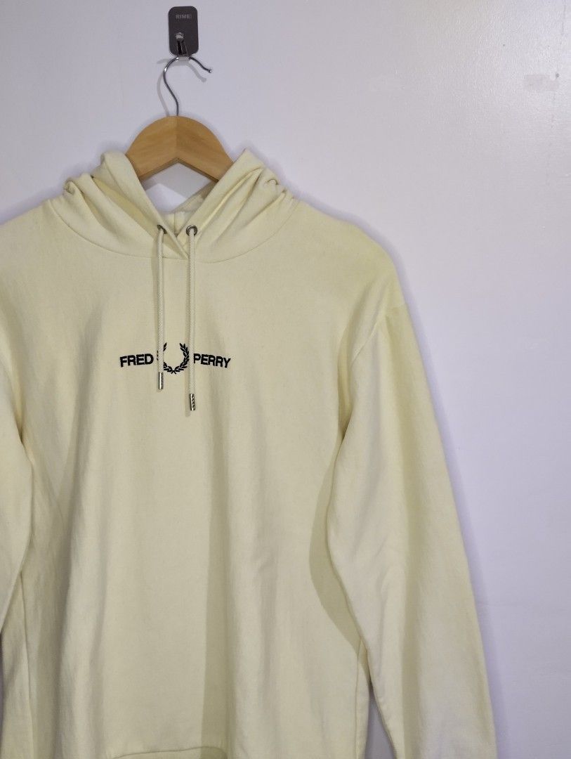 Fred Perry Hoodie (Category: Coats, Jackets and Outerwear) located in Bago City. Submitted by classic_picked_up (Listing ID 1449772370, Image 3). Description: like new issue: multiple black dot stain barely noticeable, parang naging design napo sya. 19 by 25 9.8/10 color rate embroid logo.