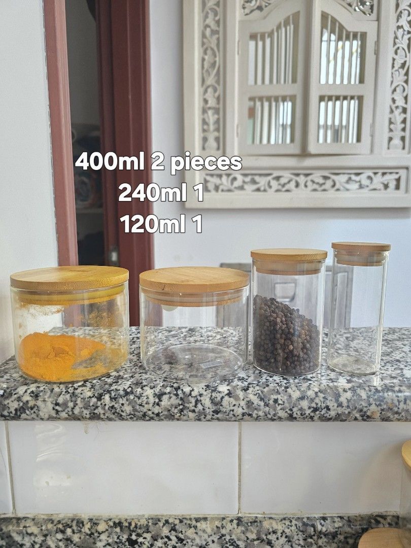 Glass Jars with Bamboo Lids - Various Sizes509932541817006081