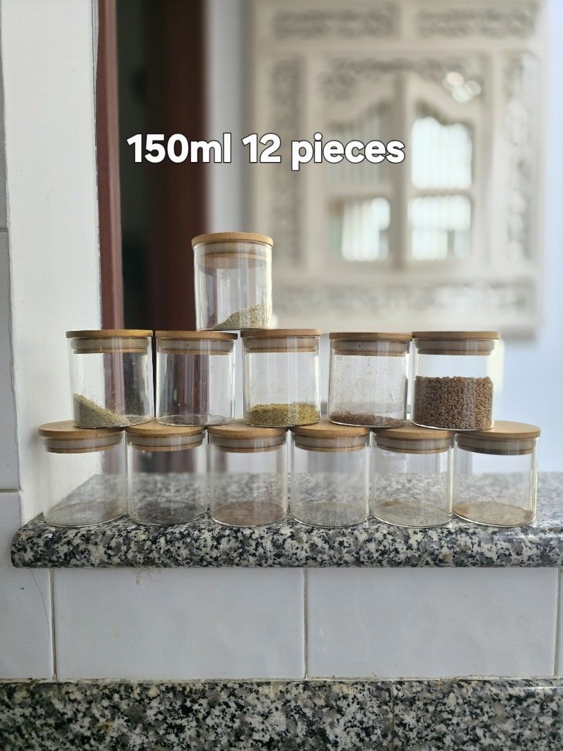 Glass Jars with Bamboo Lids - Various Sizes