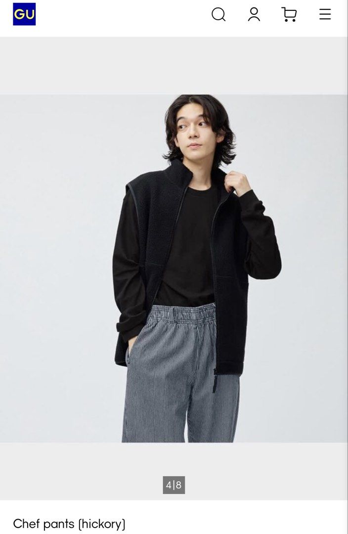 GU Chef Pants Hickory Stripe Size XS (Category: Trousers) located in Cavite. Submitted by yakultjeni85475 (Listing ID 1449947980, Image 1). Description: - GU Hickory Stripe Chef Pants - Size: XS - Comfortable elastic waistband - Straight leg fit - Ideal for casual wear.