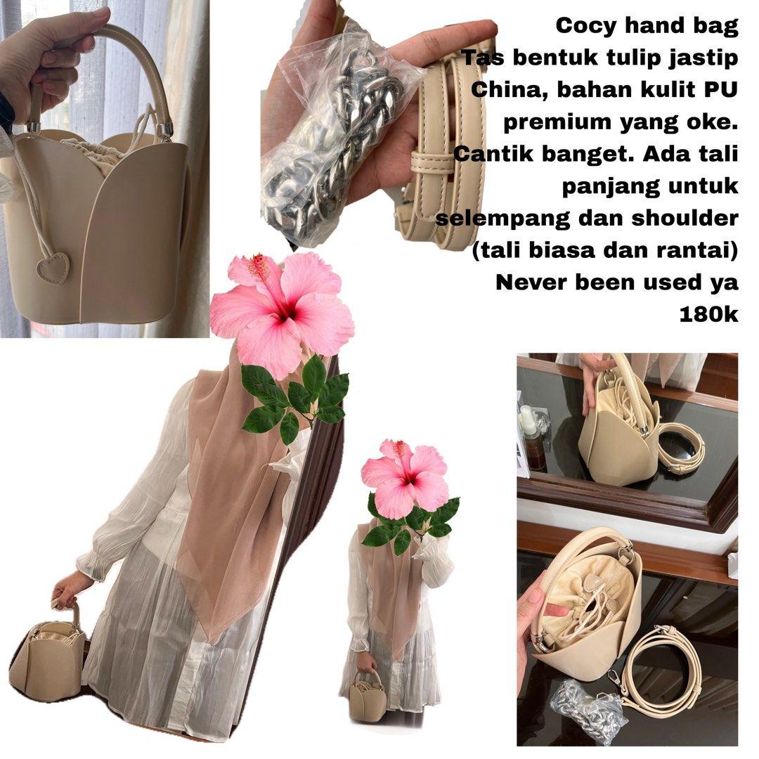 Hand bag (Kategori: Tas & Dompet Wanita) berada di Jakarta Barat. Dikirim oleh happywhale29 (ID iklan 1449760785, Gambar 1). Deskripsi: Nego sampai jadi 😆 brand cocy bahan premium pu leather bagus banget. Bentuk unik seperti bunga lily, ada tali rantai dan kukit yg bisa diselempang dan di shoulder .