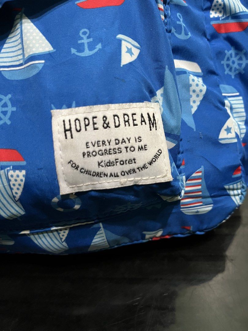 HOPE & DREAM BOY KIDS BACKPACK (Category: Diaper Bags & Wetbags) located in Antipolo. Submitted by marcoandpaolomerchandise (Listing ID 1449843823, Image 3). Description: HOPE & DREAM KIDS BACKPACK 🎒 LIKE NEW CONDITION WITH WASHTAG Adjustable Strap Minimal Issue : Last photo covered na po for Name Details, pwede naman alisin nalang po. FROM JAPAN 🇯🇵 Ganda ng Quality nito.