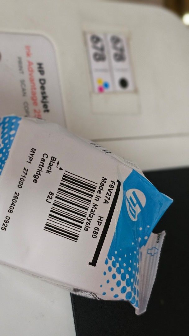 ‼️RUSH SELLING HP Original Ink Advantage (680) (Category: Printers, Scanners & Copiers) located in Pasay City. Submitted by marielirene (Listing ID 1449758885, Image 3). Description: *URGENT SELLING *BRAND NEW RFS: accidentally ordered this cartridge instead of the correct one for my printer. I only opened the outer plastic packaging, but the cartridge itself is completely unused and the protective tape is still intact (untouched). Received and p