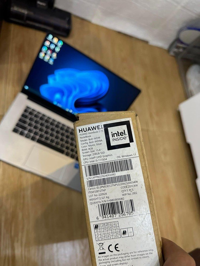 Huawei MateBook D15 Laptop - Mystic Silver (Category: Laptops & Notebooks) located in Manila. Submitted by pascualjoh74961 (Listing ID 1449848864, Image 3). Description: - Huawei MateBook D15 - 15.6" Display - 256GB SSD Storage - Runs Windows 11 - Ideal for everyday use and work - Comes with original box - Feel free to ask questions!.