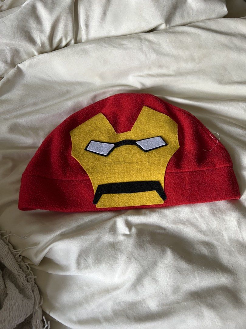 Iron Man Fleece Beanie Hat (Category: Babies & Kids Fashion) located in Pasig City. Submitted by cormatzu (Listing ID 1449776933, Image 1). Description: - Red fleece beanie with Iron Man mask design - Perfect for Marvel fans - Soft and comfortable material - Fun accessory for kids and adults - Keeps you warm in style.