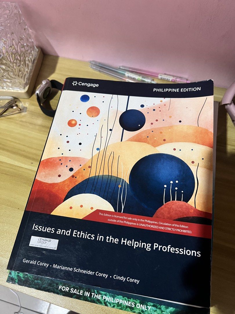 Issues and Ethics in the Helping Professions Philippine Edition Textbook (Category: Textbooks) located in Paranaque City. Submitted by dndjai (Listing ID 1449894484, Image 1). Description: 🔱 Title: Issues and Ethics in the Helping Professions textbook 🔱 Philippine Edition 🔱 Authors: Gerald Corey, Marianne Schneider Corey, and Cindy Corey 🔱 Publisher: Cengage 🔱 No highlights & annotations.