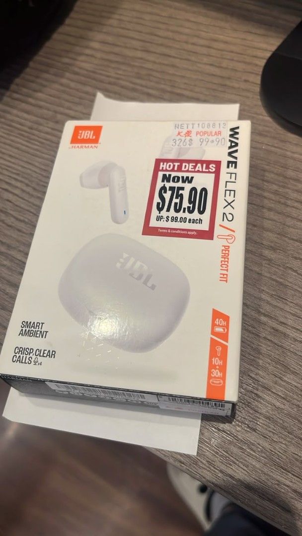 JBL Wave Flex 2 True Wireless Earbuds White