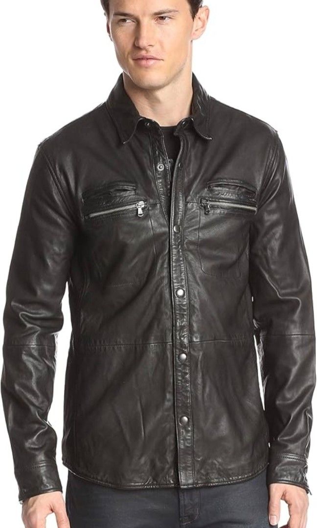 John varvatos leather jacket (Category: Coats, Jackets and Outerwear) located in Puerto Princesa. Submitted by lotsstuff (Listing ID 1449887247, Image 1). Description: size small fits medium 20/28 Dimes 9/10 price 1499+sf.