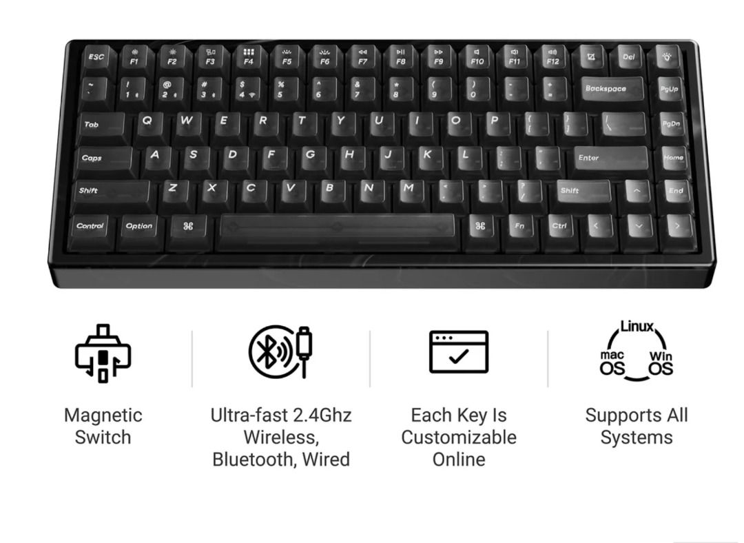 Keychron K2 HE 75% Wireless Magnetic Switch Keyboard510056514936514567