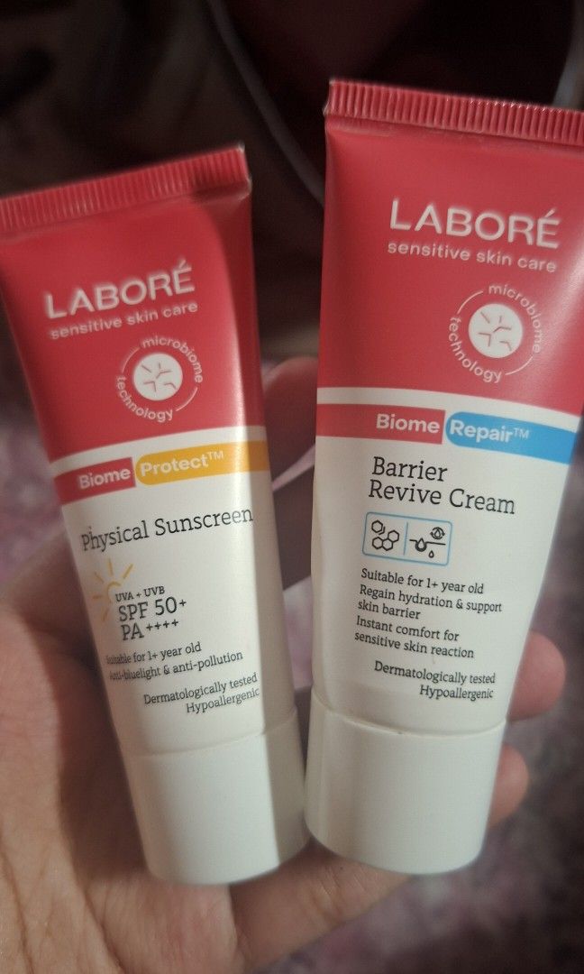 Labore Physical Sunscreen & Barrier Revive Cream (Kategori: Kulit, Sabun & Tubuh) berada di Tasikmalaya. Dikirim oleh preloved.bynayyy (ID iklan 1449815279, Gambar 1). Deskripsi: Kondisi sunscreen masih banyak kondisi moisturaizernya lumayan harga segini udah dapet 2.
