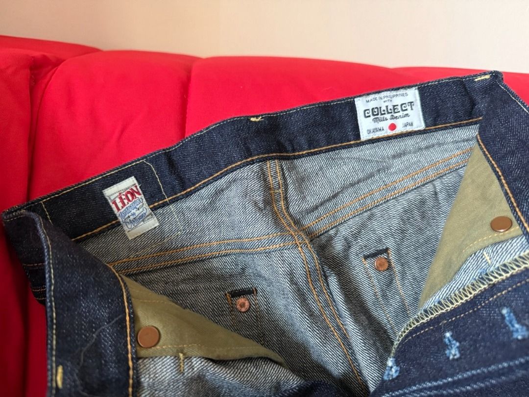 Leon Denim LD001XX Jeans (Category: Jeans) located in Pasig City. Submitted by founditatthegrove (Listing ID 1449870217, Image 2). Description: Leon Denim LD001XX Jeans in Slim Fit 14 oz. Leon Denim is a local, handmade, clothing brand that specializes in selvedge denim. This is a great piece made from Japanese selvedge denim that would last a lifetime and age beautifully the more it’s worn. The jeans are used. Size 28 waistline. Brand new these 
