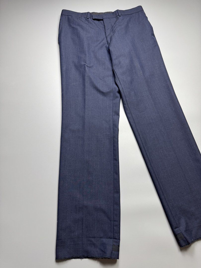 Louis Vuitton - Navy Wool Trouser Pants (Category: Luxury Apparel) located in Quezon City. Submitted by japon_rose (Listing ID 1449949316, Image 3). Description: READ DESCRIPTION FIRST BEFORE YOU START A DEAL GUARANTEED AUTHENTIC ❗️ Mens/ Louis Vuitton - Navy Wool Trouser Pants Color: Navy Blue Size: 52 on Tag (Mens) Length: 44 (Pre-cut) Waist: 34 Inseam: 33 Knee: 9.5 Leg Opening: 8 Front Rise: 13 Back Rise: 14.5 (MEASURED IT BY INCHES) 9.5/10 ov