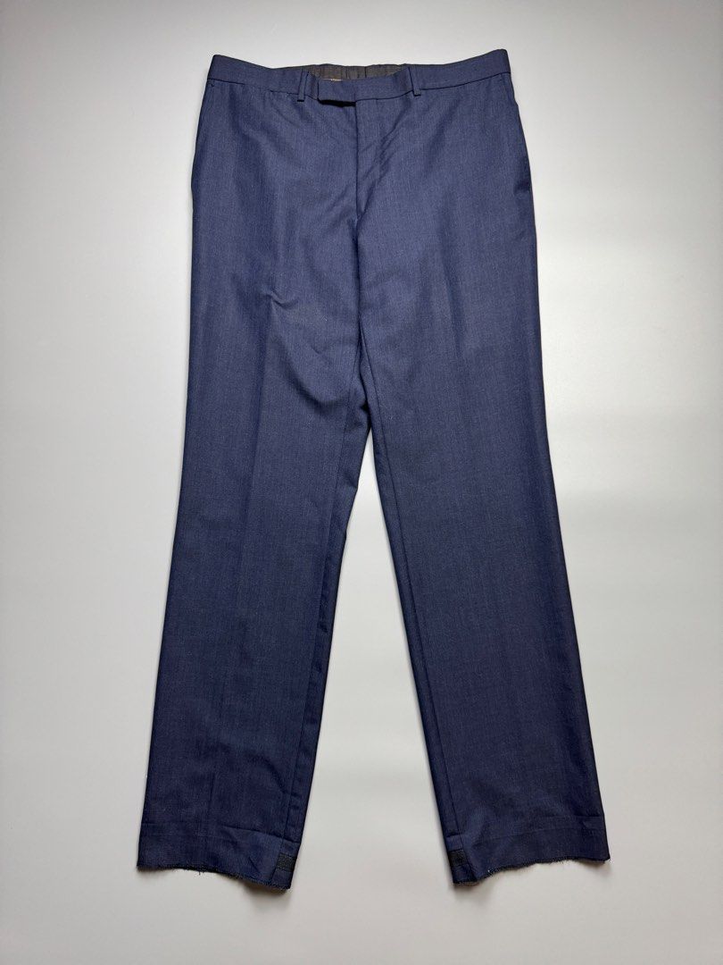 Louis Vuitton - Navy Wool Trouser Pants (Category: Luxury Apparel) located in Quezon City. Submitted by japon_rose (Listing ID 1449949316, Image 1). Description: READ DESCRIPTION FIRST BEFORE YOU START A DEAL GUARANTEED AUTHENTIC ❗️ Mens/ Louis Vuitton - Navy Wool Trouser Pants Color: Navy Blue Size: 52 on Tag (Mens) Length: 44 (Pre-cut) Waist: 34 Inseam: 33 Knee: 9.5 Leg Opening: 8 Front Rise: 13 Back Rise: 14.5 (MEASURED IT BY INCHES) 9.5/10 ov