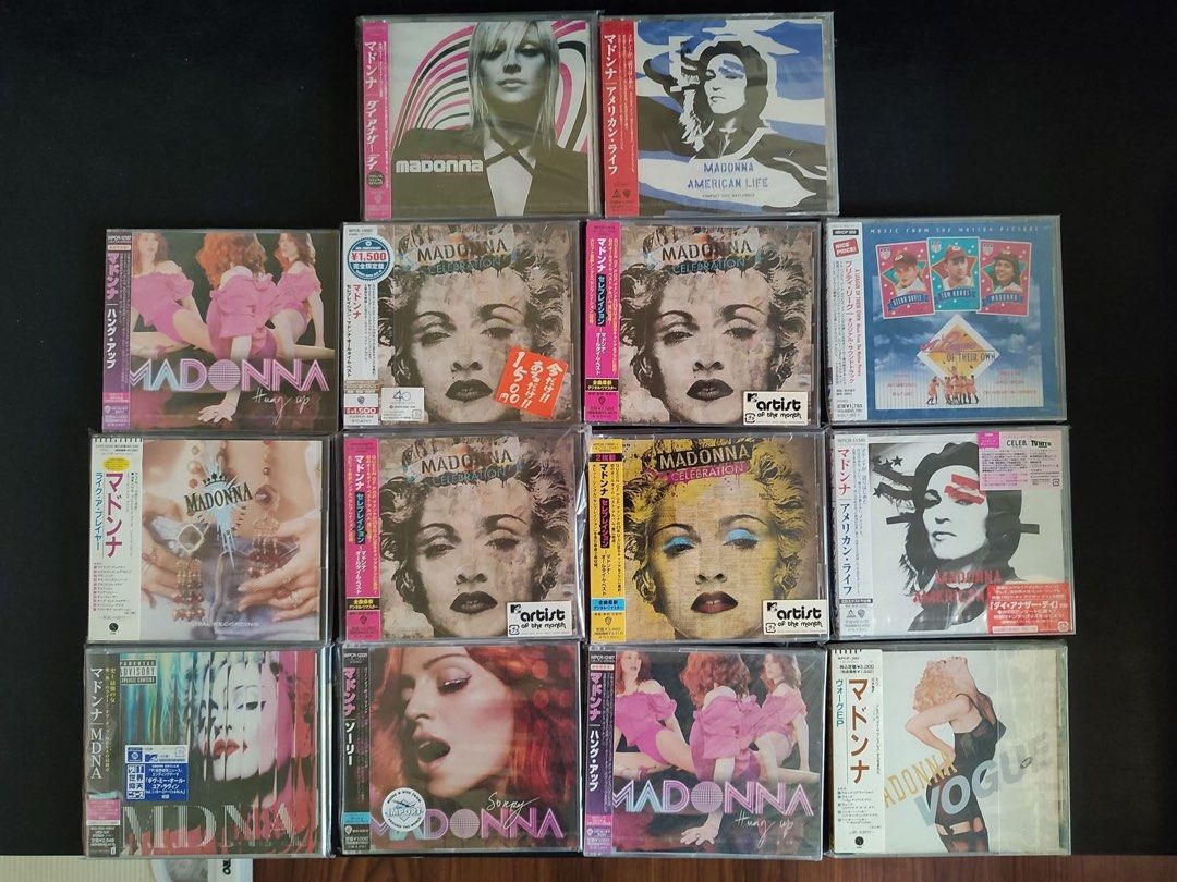Madonna Japan press CD Set 14pcs (Category: CDs & DVDs) located in Manila. Submitted by lylelake (Listing ID 1449838474, Image 1). Description: Fixed price. Most are sealed. Can show more photos.