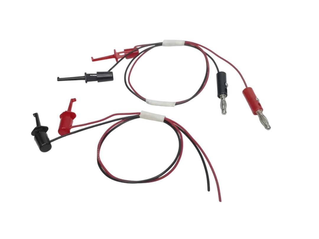 MINI TEST HOOK PROBE SPRING CLIP for MULTIMETER LEAD WIRE STRANDED BLACK and RED, 1-PAIR (Category: Electrical, Adaptors & Sockets) located in Quezon City. Submitted by besteinpc (Listing ID 1449868030, Image 2). Description: MINI TEST HOOK PROBE SPRING CLIP for MULTIMETER LEAD WIRE STRANDED BLACK and RED, 1-PAIR FEATURES: VARIATION: 👉a. Test Probe to Banana Plug 👉b. Test Probe to OPEN WIRE 👉Hook Length: Approx. 4 mm 👉Color: Black and Red BEN