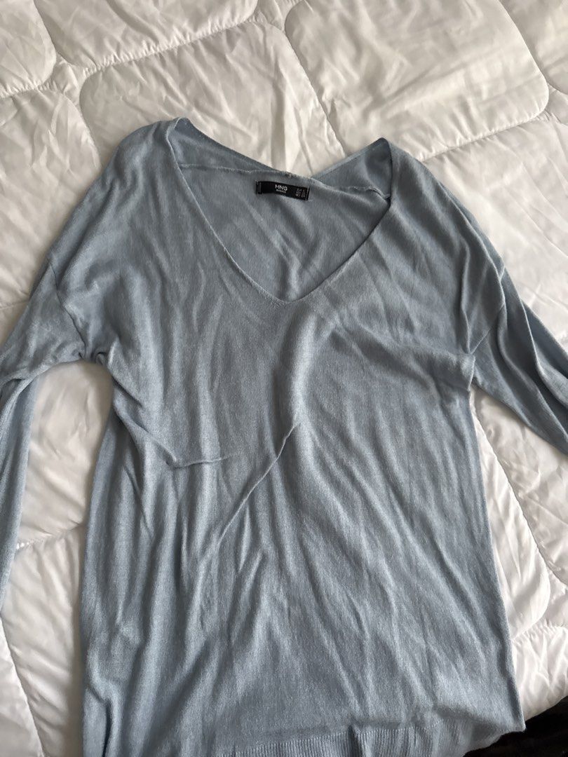 MNG Basics Light Blue V-Neck Long Sleeve Sweater (Category: Longsleeves) located in Manila. Submitted by hrvnqs (Listing ID 1449849121, Image 1). Description: .