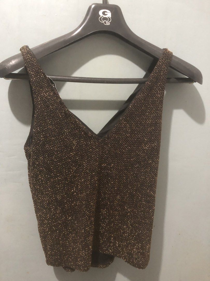 MNG Suit Sparkly V-Neck Tank Top (Category: Sleeveless) located in Quezon City. Submitted by unique2shop (Listing ID 1449796321, Image 3). Description: - Sparkly MNG Suit tank top - V-neck design - Versatile: great for layering or wearing on its own - Pairs well with jeans or a skirt - Made in Romania - Size XS.