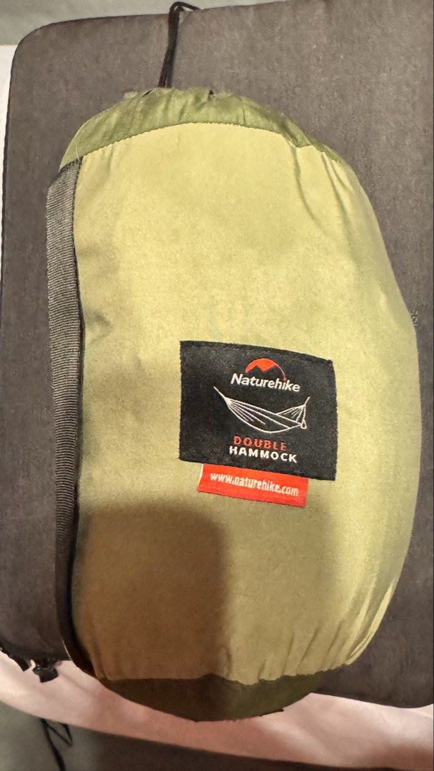 Naturehike Fox Boat Double Hammock - Light Bean Green (Category: Hiking & Camping) located in Tayabas. Submitted by dudayduday (Listing ID 1449847258, Image 2). Description: - Naturehike Double Hammock in Light Bean Green - Ultra-light and portable, ideal for camping and outdoor relaxation - Made from durable, tear-resistant fabric - Strong support: holds up to 180kg - Includes convenient storage bag and carabiners - Spacious unfolded size: 290cm