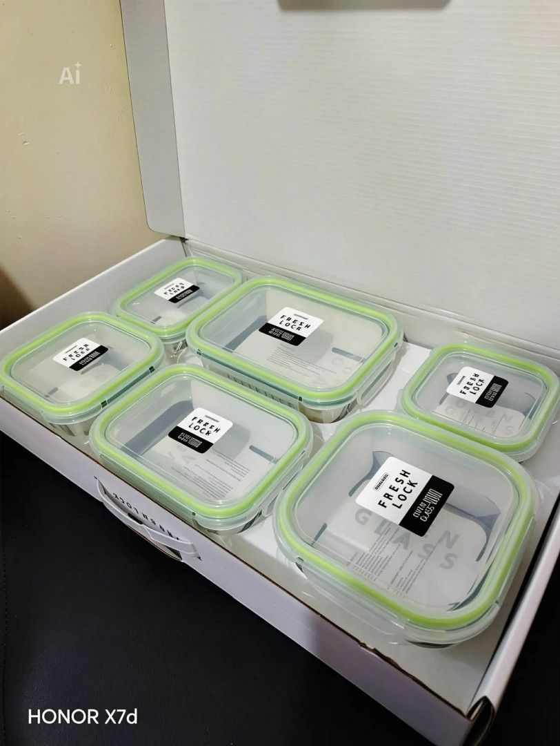 Neoflam glass lock set brandnew (Category: Food Organization & Storage) located in Baguio. Submitted by noona_faith (Listing ID 1449837666, Image 1). Description: Brandnew item from Korea Neoflam brand glass food keeper set ✅ microwave Safe ✅ freezer safe ✅ open safe perfect for Gift, personal collection useful at aesthetic 😁 Organizer na pangmatagalan, legit quality 💯💯💯 Limited stocks available.