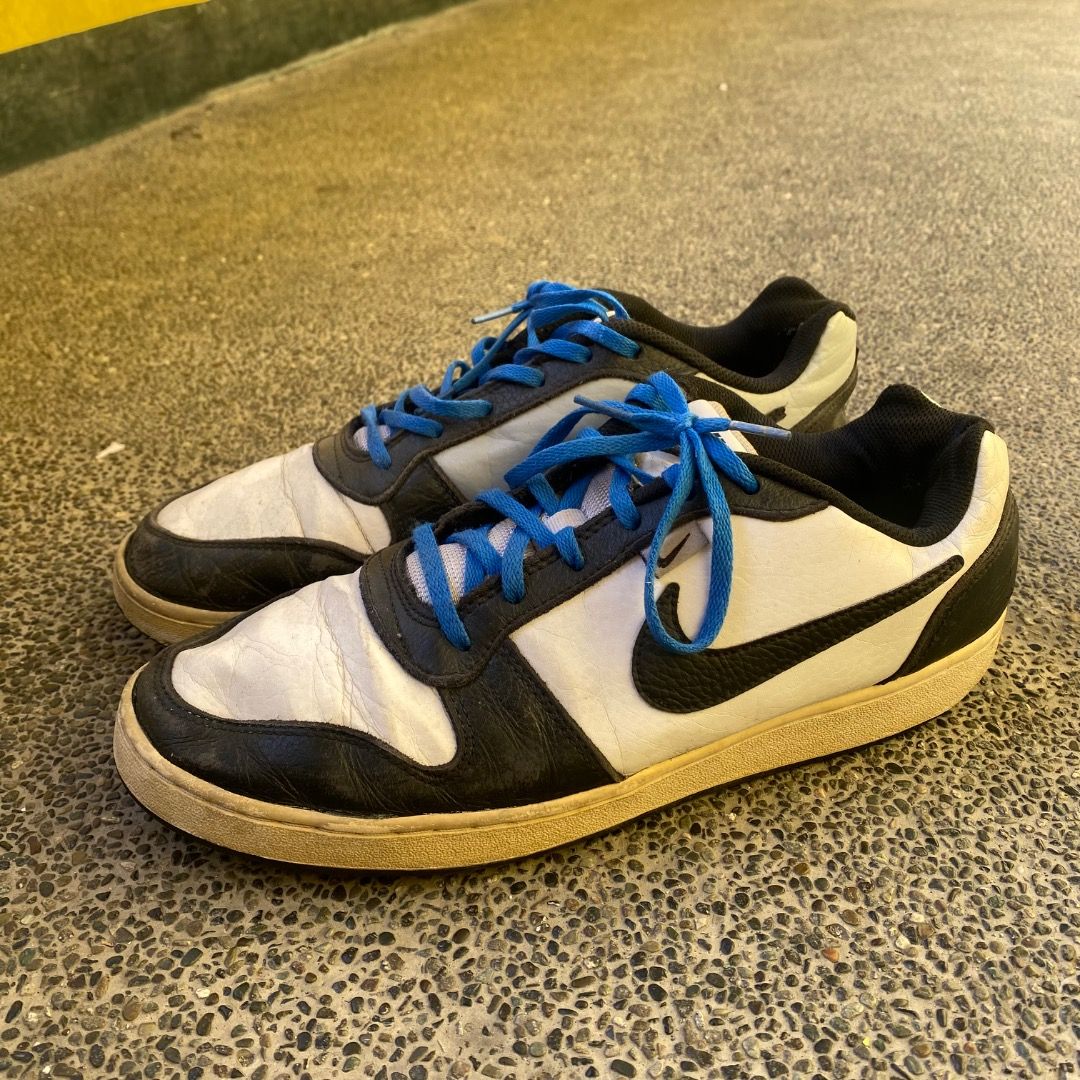 Nike Sneakers size 11.5 (Category: Sneakers) located in Manila. Submitted by johnpm (Listing ID 1449883824, Image 3). Description: - Nike Sneakers - Colorway: White & Black with Bright Blue Laces - Size: US 11.5 / UK 10.5 - Condition: Shows some signs of wear on uppers and soles, but plenty of life left. - Perfect for casual wear..