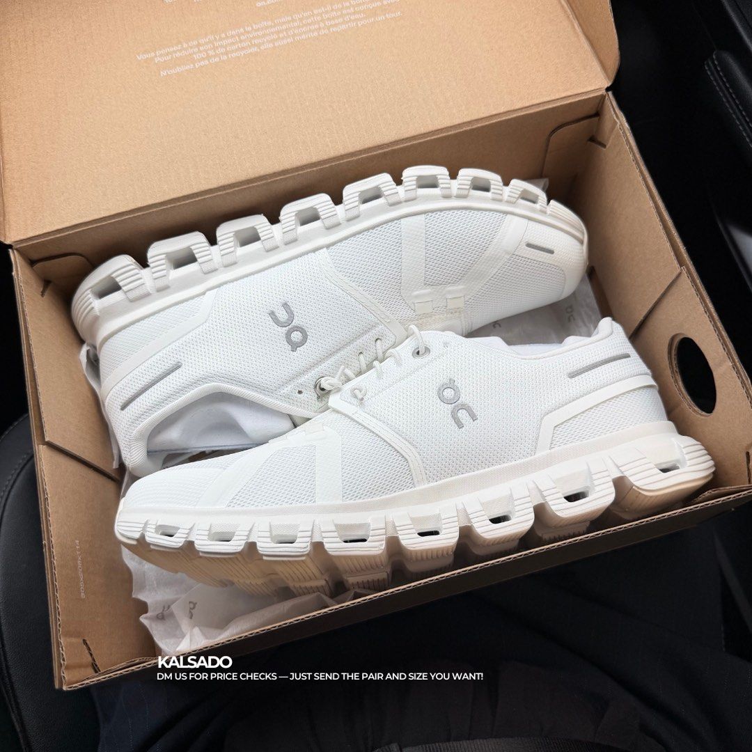 On Cloud 6 all white (Category: Sneakers) located in Marikina City. Submitted by kalsado.ph (Listing ID 1449841206, Image 1). Description: Brand new Legit Dm for other size / colorway Marikina meetups.