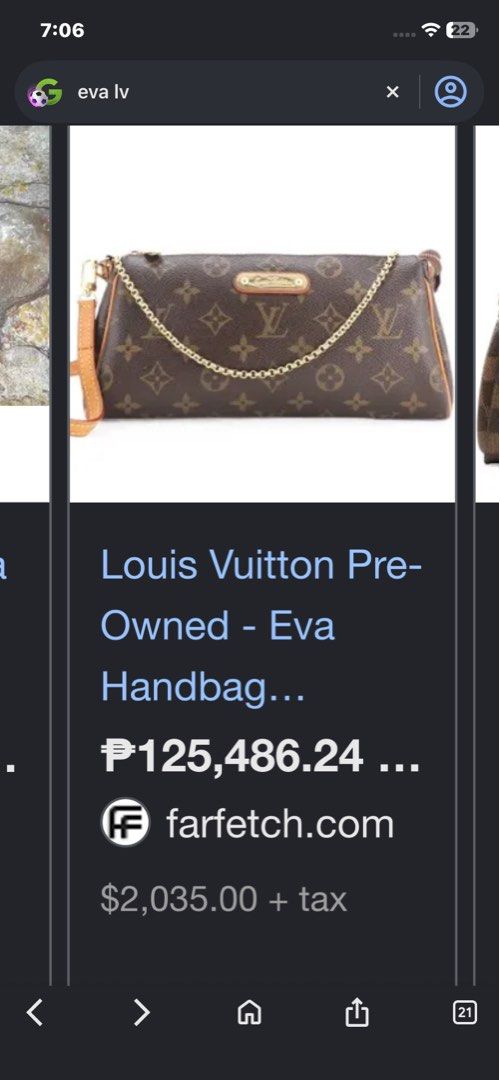 Orig Eva clutch (Category: Luxury Apparel) located in Tagum. Submitted by amarasluxbag (Listing ID 1449893187, Image 2). Description: With flaw sa isang part kabitan ng strap Need i replace May dirt sa loob Maganda pa body Japan item.