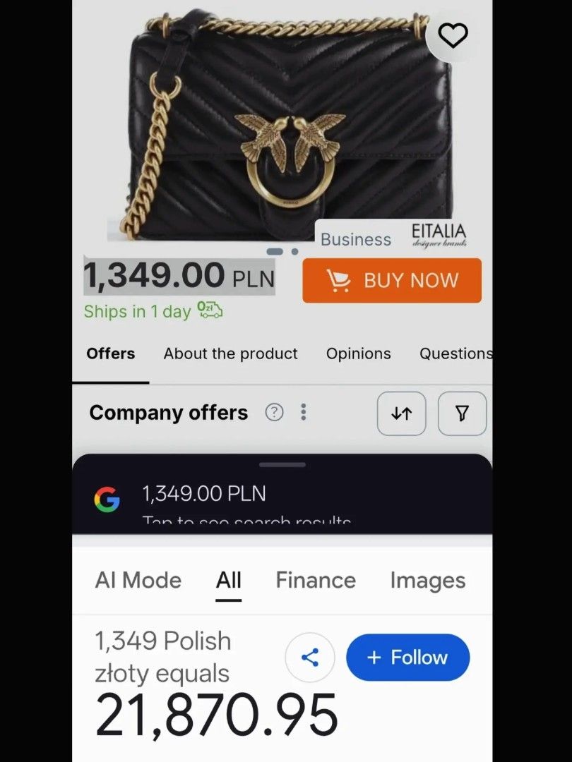 Pinko Love One Mini Crossbody Bag (Category: Shoulder Bags) located in Caloocan City. Submitted by secondhand_shop2 (Listing ID 1449845271, Image 2). Description: Sale❗Sale❗Sale❗ ₱1,880 Original PINKO Pinko Love One Mini Crossbody Bag small Black Vintage Gold hardwares Pure genuine leather 📌First to pay!.