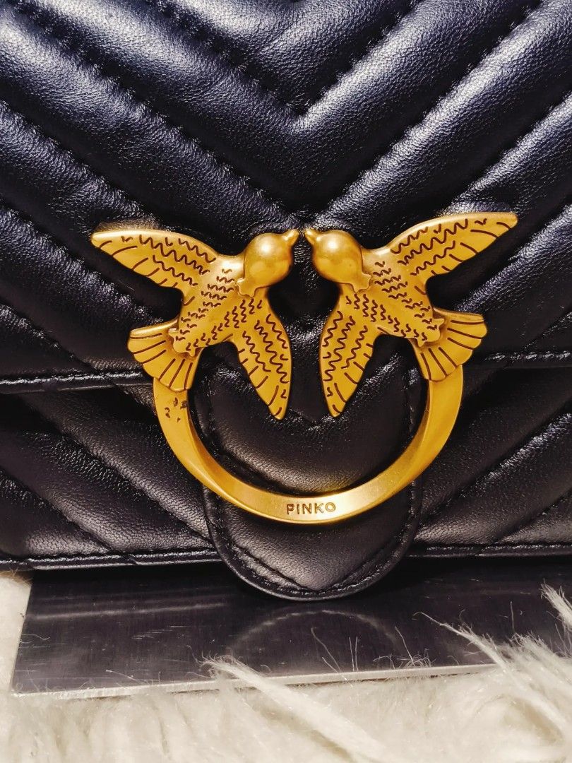 Pinko Love One Mini Crossbody Bag (Category: Shoulder Bags) located in Caloocan City. Submitted by secondhand_shop2 (Listing ID 1449845271, Image 3). Description: Sale❗Sale❗Sale❗ ₱1,880 Original PINKO Pinko Love One Mini Crossbody Bag small Black Vintage Gold hardwares Pure genuine leather 📌First to pay!.