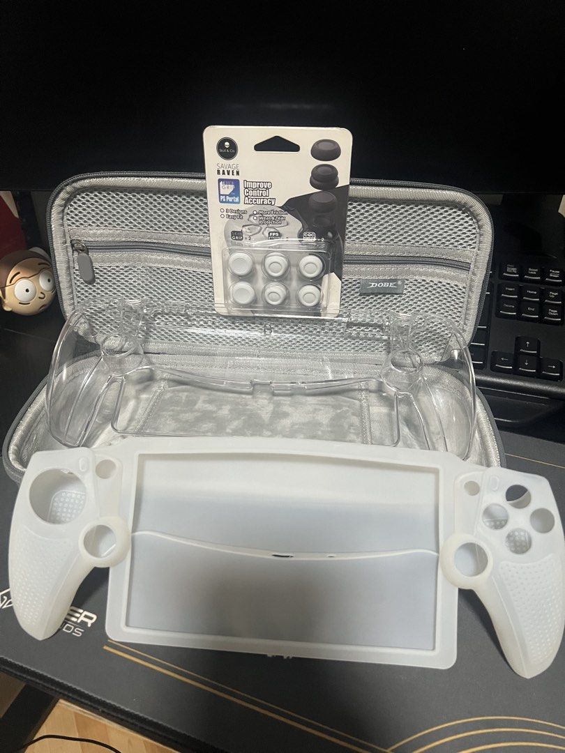 Playstation Portal and Pulse Explore (take all) (Category: Controllers) located in Manila. Submitted by greggy013 (Listing ID 1449947467, Image 3). Description: Playstation Portal (complete) - Console - USB-C to USB-C cable Pulse Explore (complete) - Earbuds - Charging case - Playstation Link USB adapter - USB-A to USB-C cable - Extra earbud tips Accessories: - Savage Raven thumb grips - PS Portal tempered glass - PS Portal crystal case - PS Port